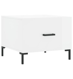 Table basse blanc brillant 50x50x40 cm bois d'ingénierie