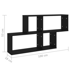 Étagère murale Noir 100x18x53 cm Aggloméré