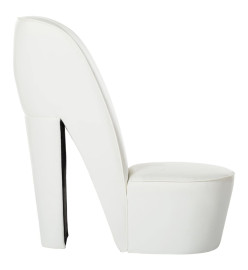 Chaise en forme de chaussure à talon haut Blanc Similicuir