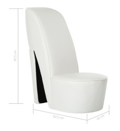 Chaise en forme de chaussure à talon haut Blanc Similicuir