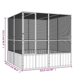 Cage à oiseaux Anthracite 213,5x217,5x211,5 cm Acier galvanisé