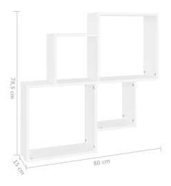 Étagère cube murale Blanc 80x15x78,5 cm Aggloméré