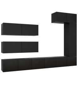 Ensemble de meuble TV 7 pcs Noir Aggloméré