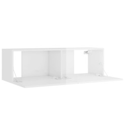 Ensemble de meubles TV 4 pcs Blanc brillant Bois d'ingénierie