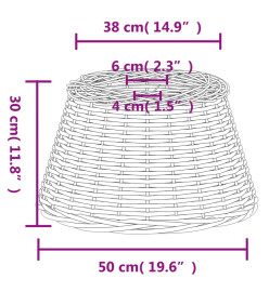 Abat-jour blanc Ø50x30 cm osier