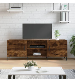 Meuble TV chêne fumé 150x30x50 cm bois d'ingénierie