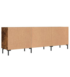 Meuble TV chêne fumé 150x30x50 cm bois d'ingénierie