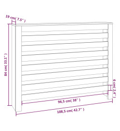 Cache-radiateur Blanc 108,5x19x84 cm Bois massif de pin