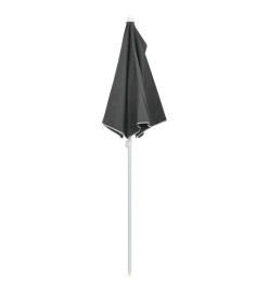 Demi-parasol de jardin avec mât 180x90 cm Anthracite