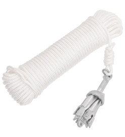 Ancre pliable avec corde argenté 0,7 kg fer malléable