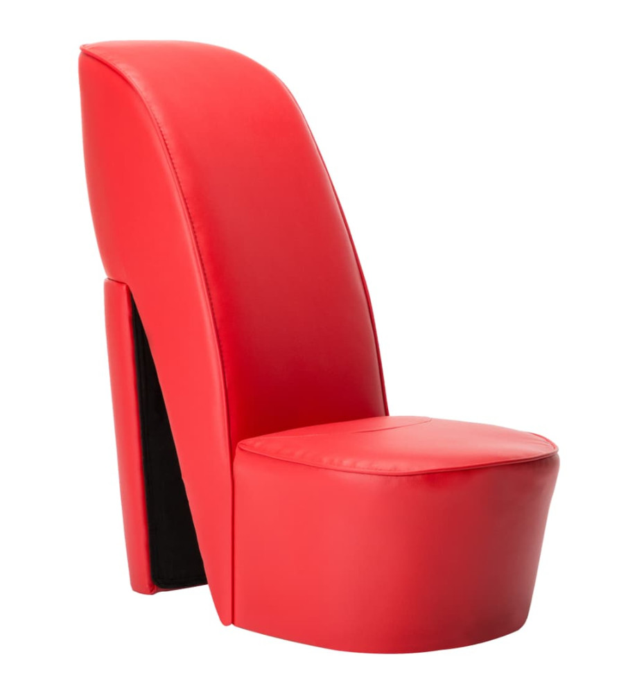 Chaise en forme de chaussure à talon haut Rouge Similicuir