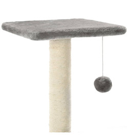 Arbre à chat avec griffoirs en sisal 65 cm Gris