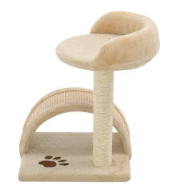 Arbre à chat avec griffoir en sisal 40 cm Beige et Marron