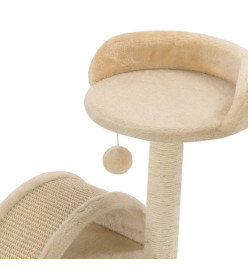 Arbre à chat avec griffoir en sisal 40 cm Beige et Marron