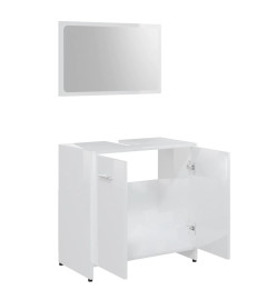 Ensemble de meubles de bain 3 pcs Blanc brillant Aggloméré