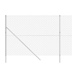 Clôture à mailles losangées argenté 1,6x25 m