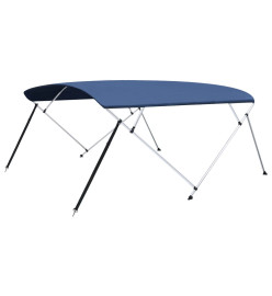 Auvent bimini à 4 arceaux Bleu marine 243x(230-244)x137 cm