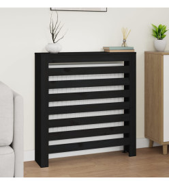 Cache-radiateur Noir 79,5x19x84 cm Bois massif de pin