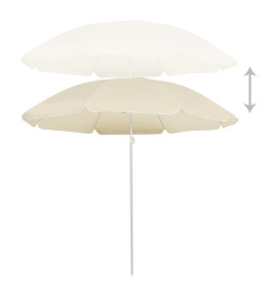 Parasol d'extérieur avec mât en acier Sable 180 cm