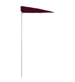 Demi-parasol de jardin avec mât 180x90 cm Rouge bordeaux