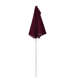 Demi-parasol de jardin avec mât 180x90 cm Rouge bordeaux