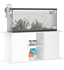 Support d'aquarium blanc brillant 121x41x58cm bois d'ingénierie