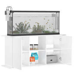 Support d'aquarium blanc brillant 121x41x58cm bois d'ingénierie