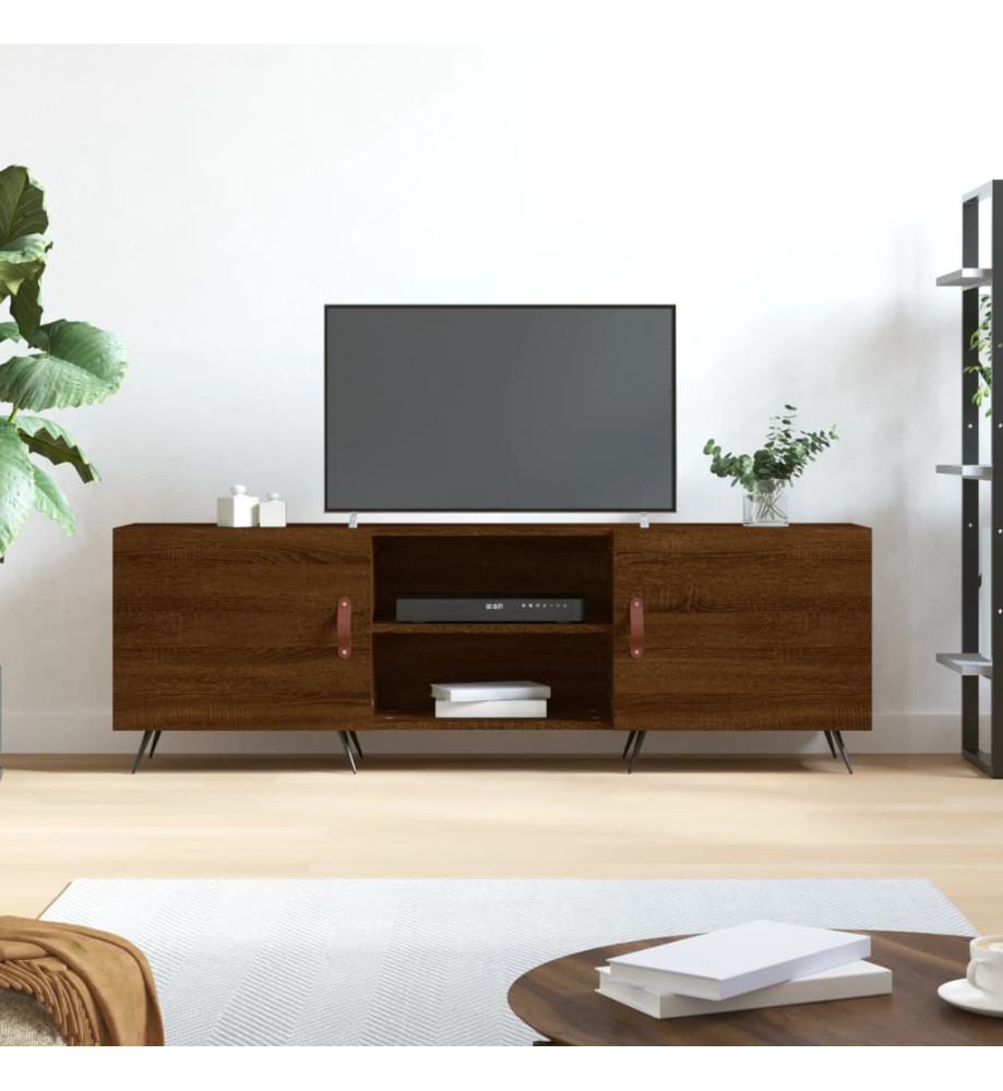 Meuble TV chêne marron 150x30x50 cm bois d'ingénierie