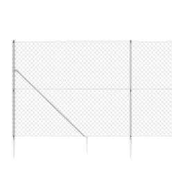 Clôture à mailles losangées avec ancrage argenté 2,2x25 m