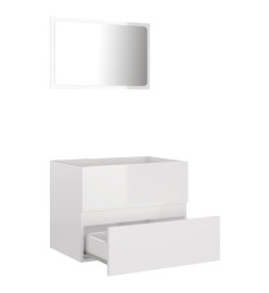 Ensemble de meubles de bain 2 pcs Blanc brillant Aggloméré