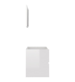 Ensemble de meubles de bain 2 pcs Blanc brillant Aggloméré