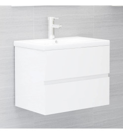 Ensemble de meubles de bain 2 pcs Blanc brillant Aggloméré