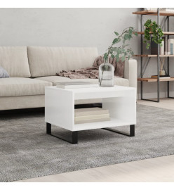 Table basse Blanc brillant 60x50x40 cm Bois d'ingénierie