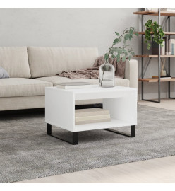 Table basse blanc 60x50x40 cm bois d'ingénierie