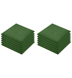 Carreaux de protection antichoc 12pcs Caoutchouc 50x50x3cm Vert