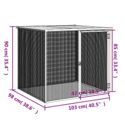 Poulailler avec toit anthracite 103x98x90 cm acier galvanisé