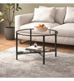 Table à thé Noir et transparent 70 cm Verre trempé