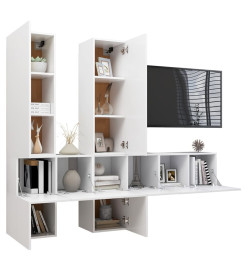 Ensemble de meuble TV 7 pcs Blanc Aggloméré