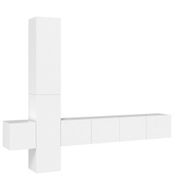 Ensemble de meubles TV 5 pcs Blanc Bois d'ingénierie