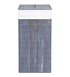 Panier à linge avec une seule section bambou gris 83 L