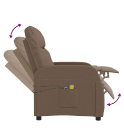 Fauteuil électrique de massage Marron Tissu