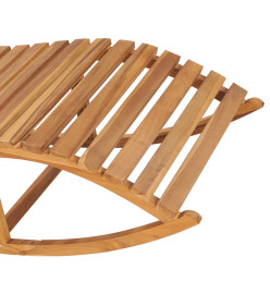 Chaise longue à bascule avec coussin Bois de teck solide