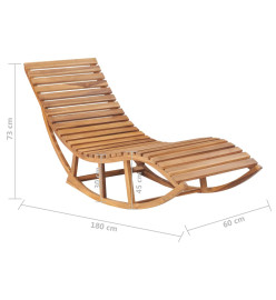 Chaise longue à bascule avec coussin Bois de teck solide