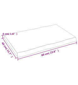 Dessus de table bois chêne massif traité bordure assortie