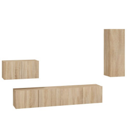 Ensemble de meubles TV 4 pcs Chêne sonoma Bois d'ingénierie