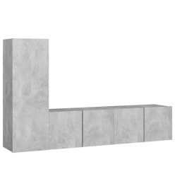 Ensemble de meuble TV 3 pcs Gris béton Aggloméré