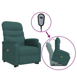 Fauteuil de massage Vert foncé Tissu