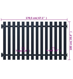 Panneau clôture Anthracite 170,5x100 cm Acier enduit de poudre
