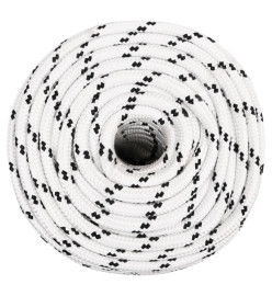 Corde de bateau tressé Blanc 12 mmx25 m Polyester