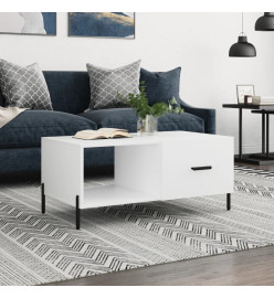 Table basse blanc 90x50x40 cm bois d'ingénierie
